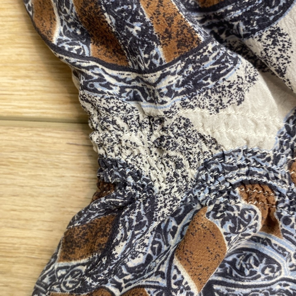 Escada Blue and Brown Patterned Blouse - Picture 8 of 12